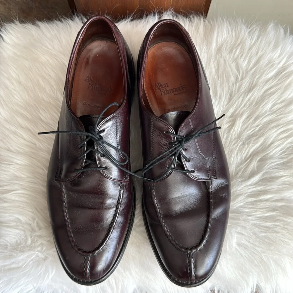 Allen Edmonds Brandywood Split Toe Deep Oxblood Brown Tie Shoe size 10